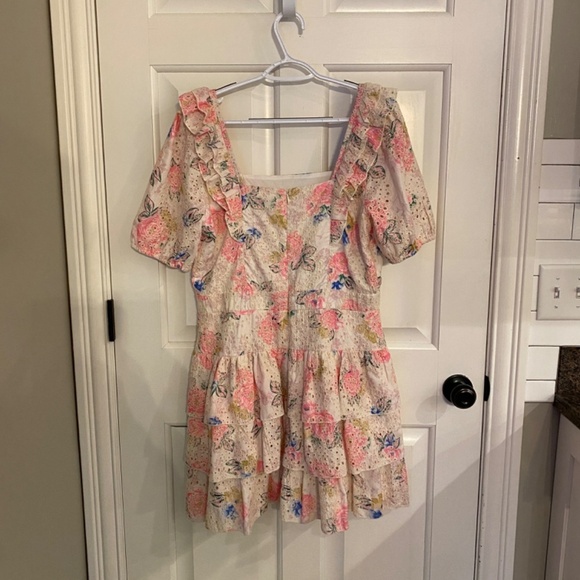 Adelyn Rae Pink Floral Eyelet Dress 33934 - Picture 10 of 15